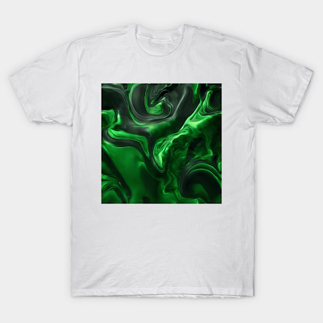 NEON DARK GREEN LIQUID MARBLE DESIGN, IPHONE CASE AND MORE T-Shirt by ZARBIT